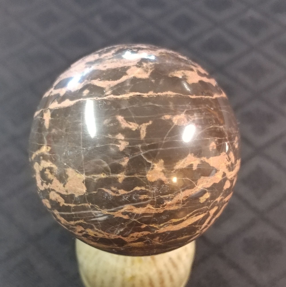Brown / White Nguni Jasper Sphere
